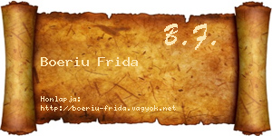 Boeriu Frida névjegykártya